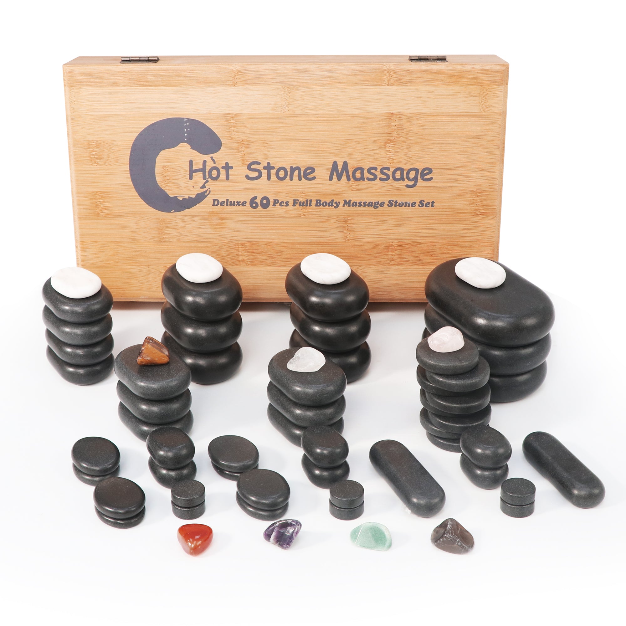 master-massage-60-teiliges-hot-stone-luxus-set-basalt-massagesteine-mit-7-chakra image 2
