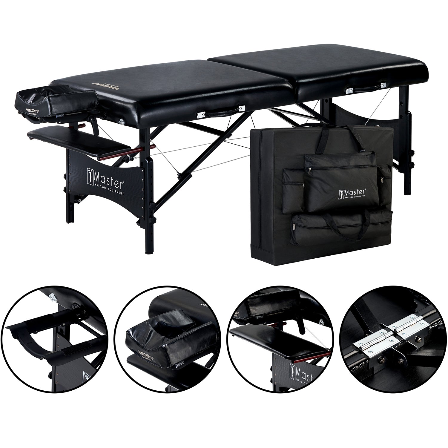 master-massage-galaxy-71cm-mobile-massageliege-memory-foam-holz-schwarz image 3