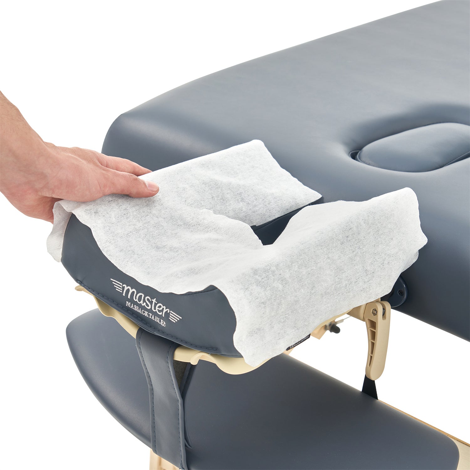 master-massage-einweg-bez-ge-f-r-kopfst-tze-mit-nasenschlitz-y-schlitz-100-st-ck image 1
