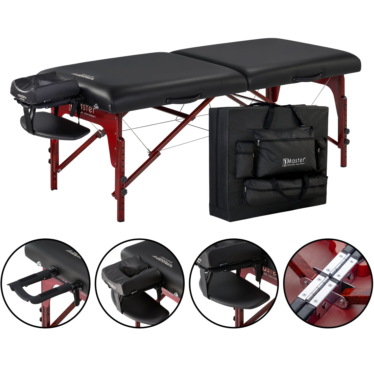 master-massage-montclair-mobile-massageliege-79cm-memory-foam-holzgestell-schwar image 2