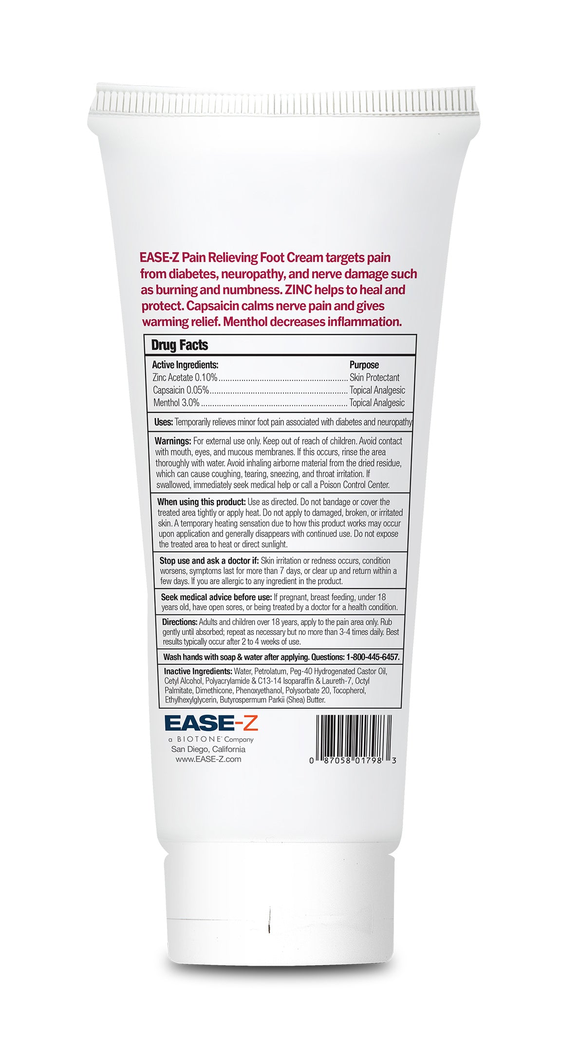 biotone-ease-z-diabetics-pain-relieving-foot-cream-fu-creme-3-oz image 2