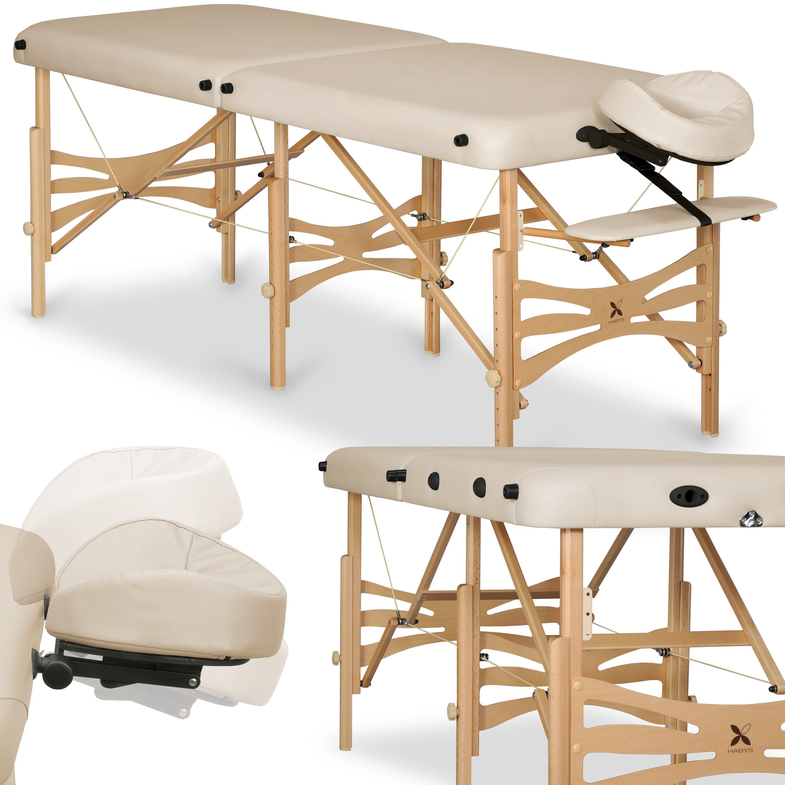 habys-alba-klappbare-massageliege-2-segmente-holz-massage-und-kosmetikliege image 1