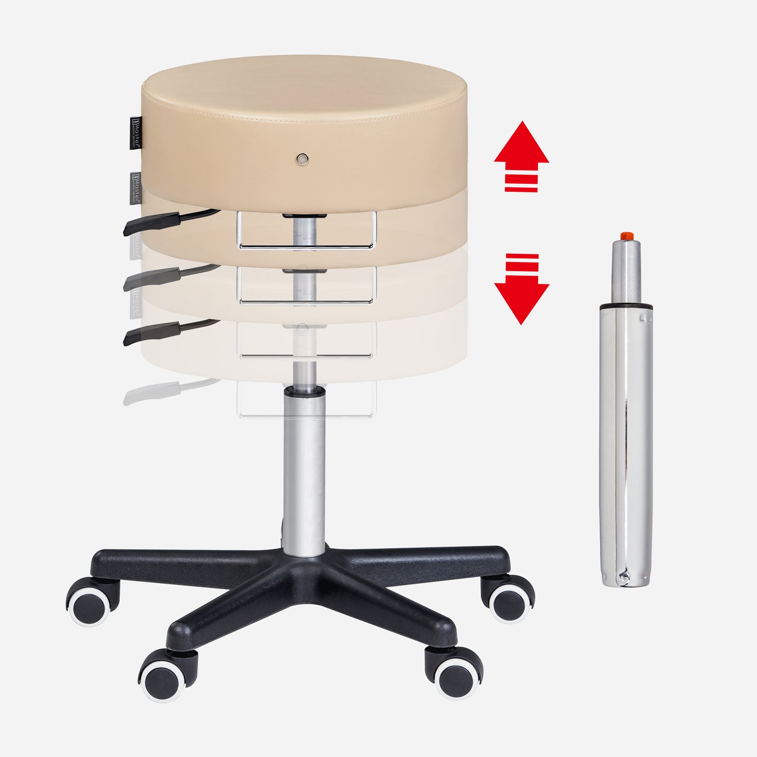 master-massage-costco-glider-rollhocker-drehhocker-kosmetikhocker-beige image 4