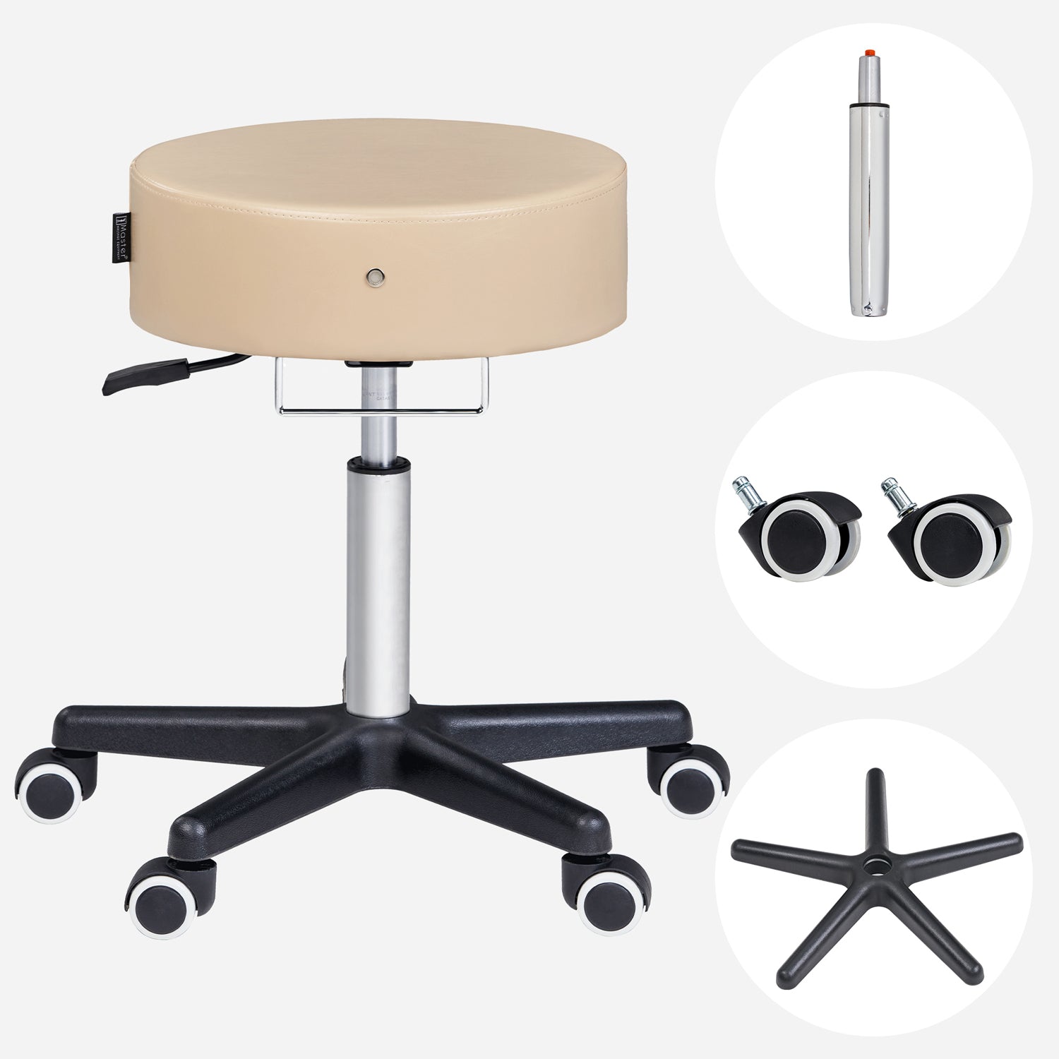 master-massage-costco-glider-rollhocker-drehhocker-kosmetikhocker-beige image 2