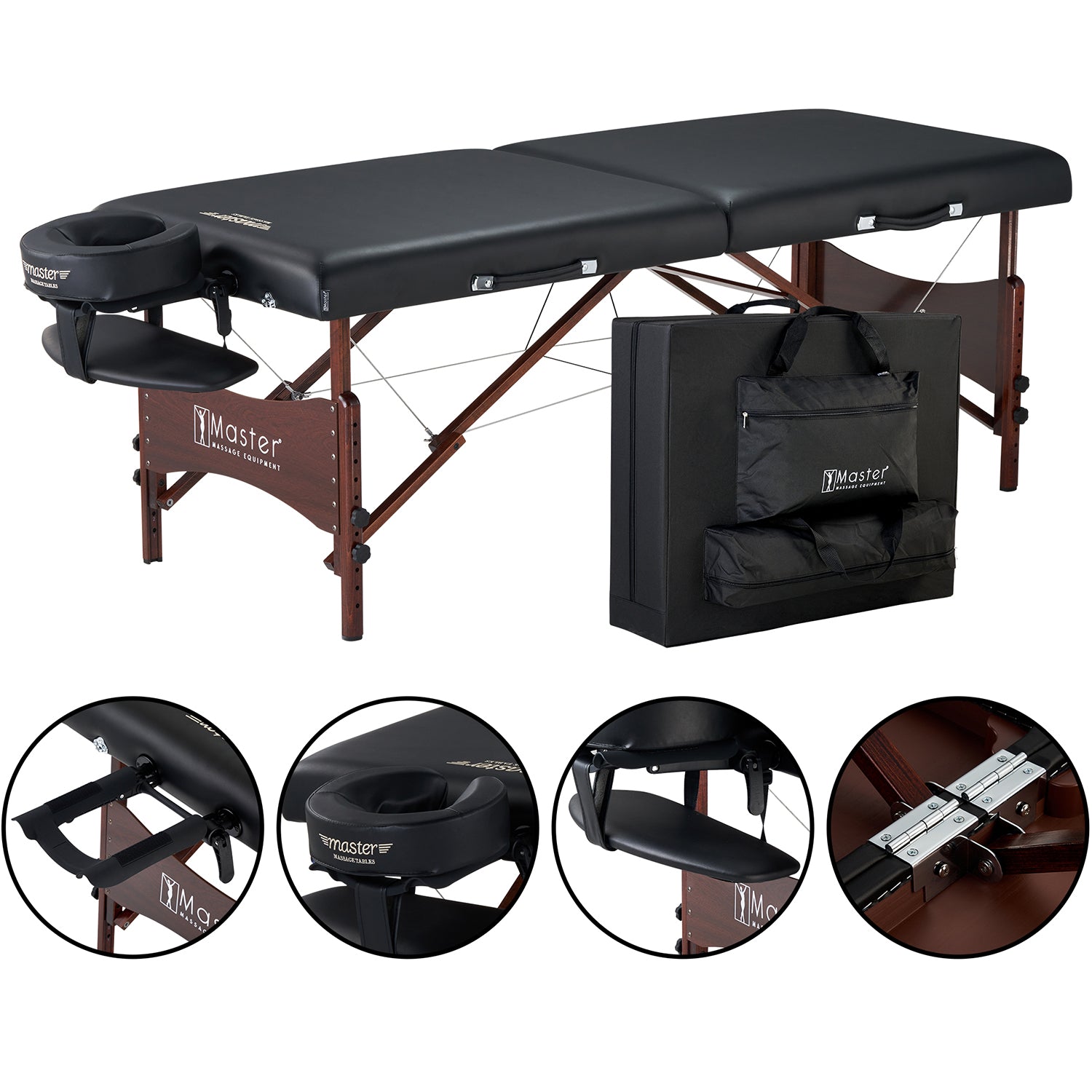 master-massage-newport-mobile-massageliege-71-cm-holzgestell-schwarz image 2