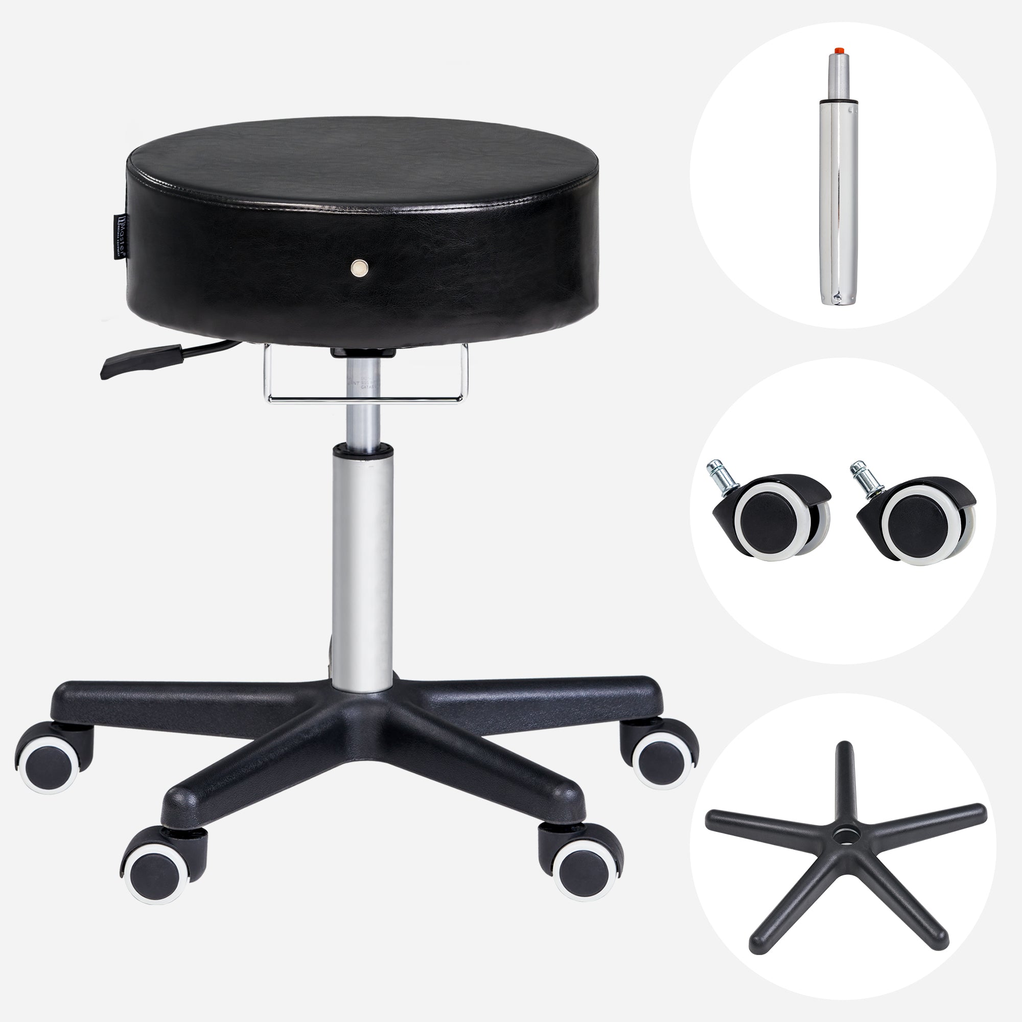 master-massage-costco-glider-rollhocker-drehhocker-kosmetikhocker-schwarz image 2