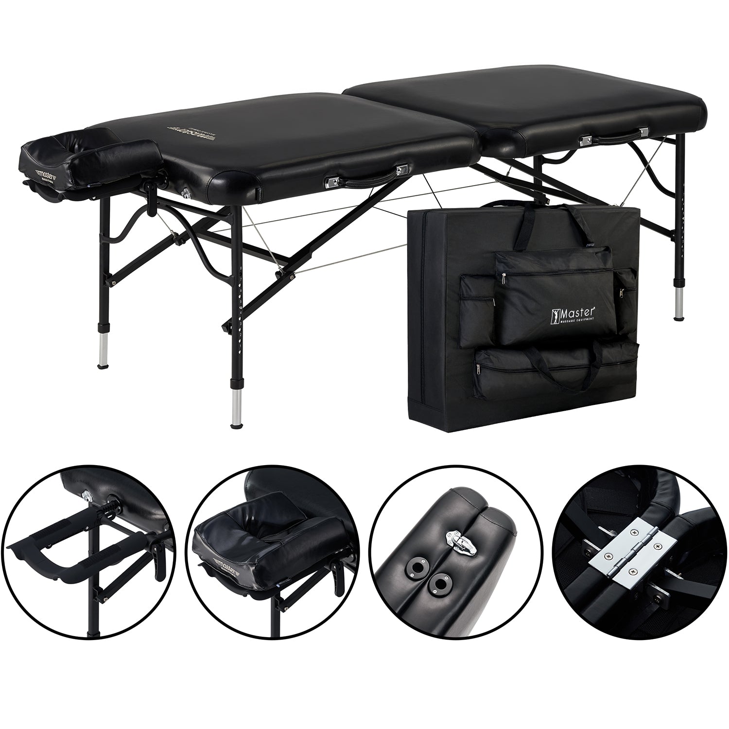 master-massage-stratomaster-mobile-massageliege-76-cm-mit-nanoskin-schwarz image 2
