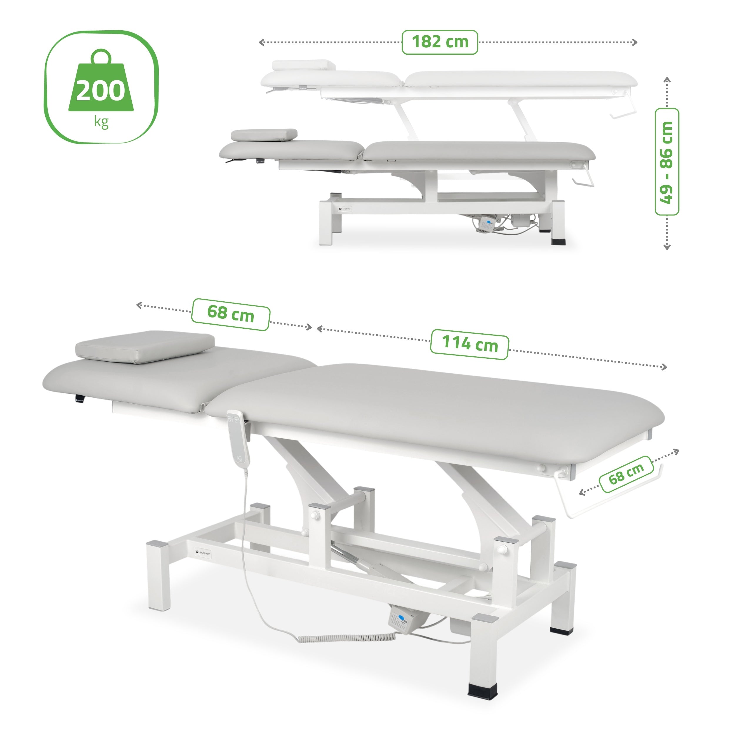 habys-fortis-2-elektrische-massageliege-2-segmente-mit-handfernbedienung image 7