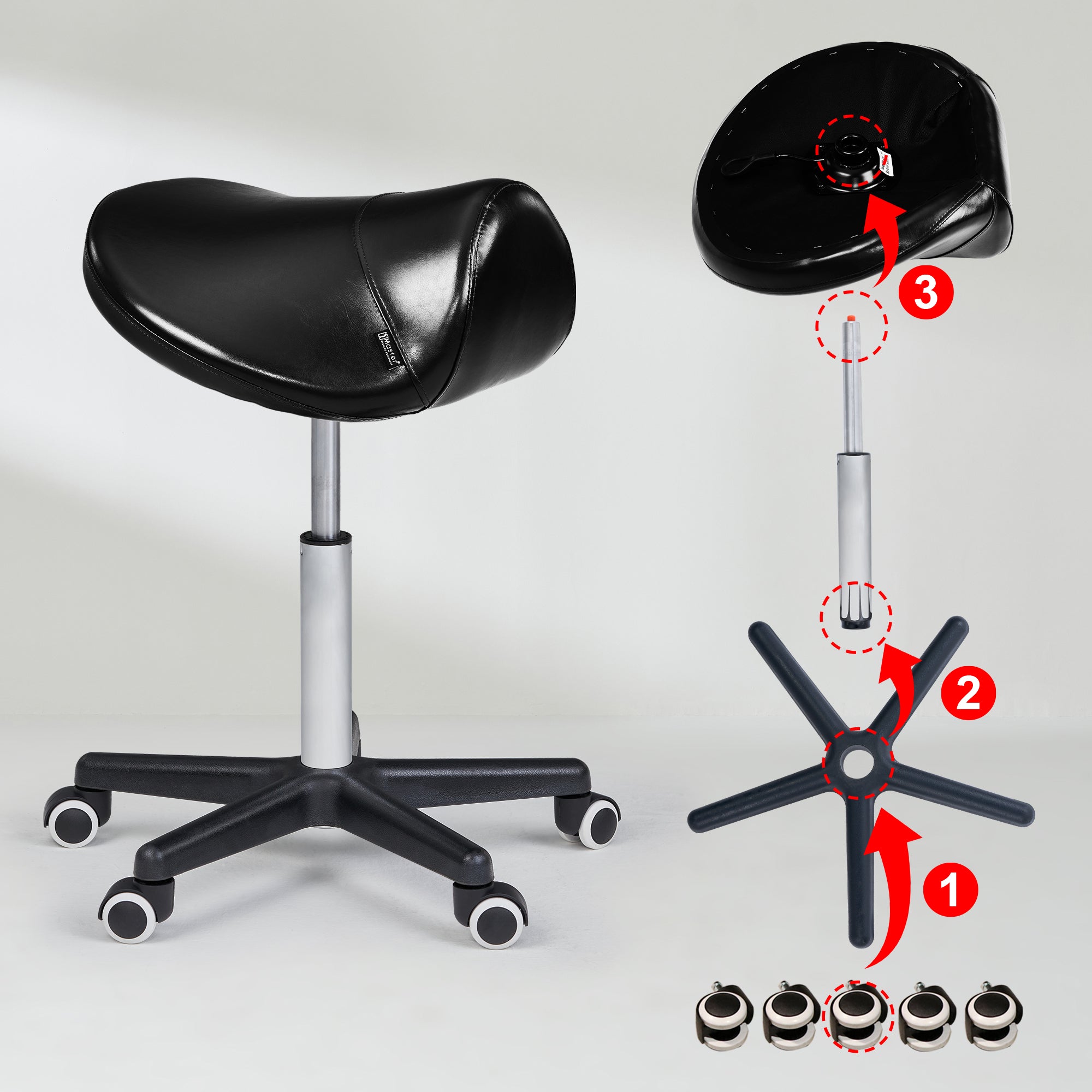 master-massage-berkeley-sattelhocker-rollhocker-kosmetikhocker-schwarz image 7