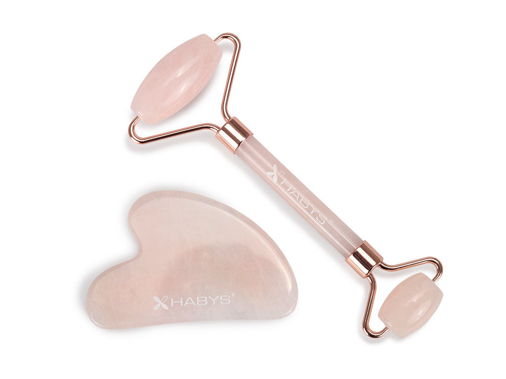 habys-massage-set-gua-sha-stein-roller-aus-rosenquarz image 2