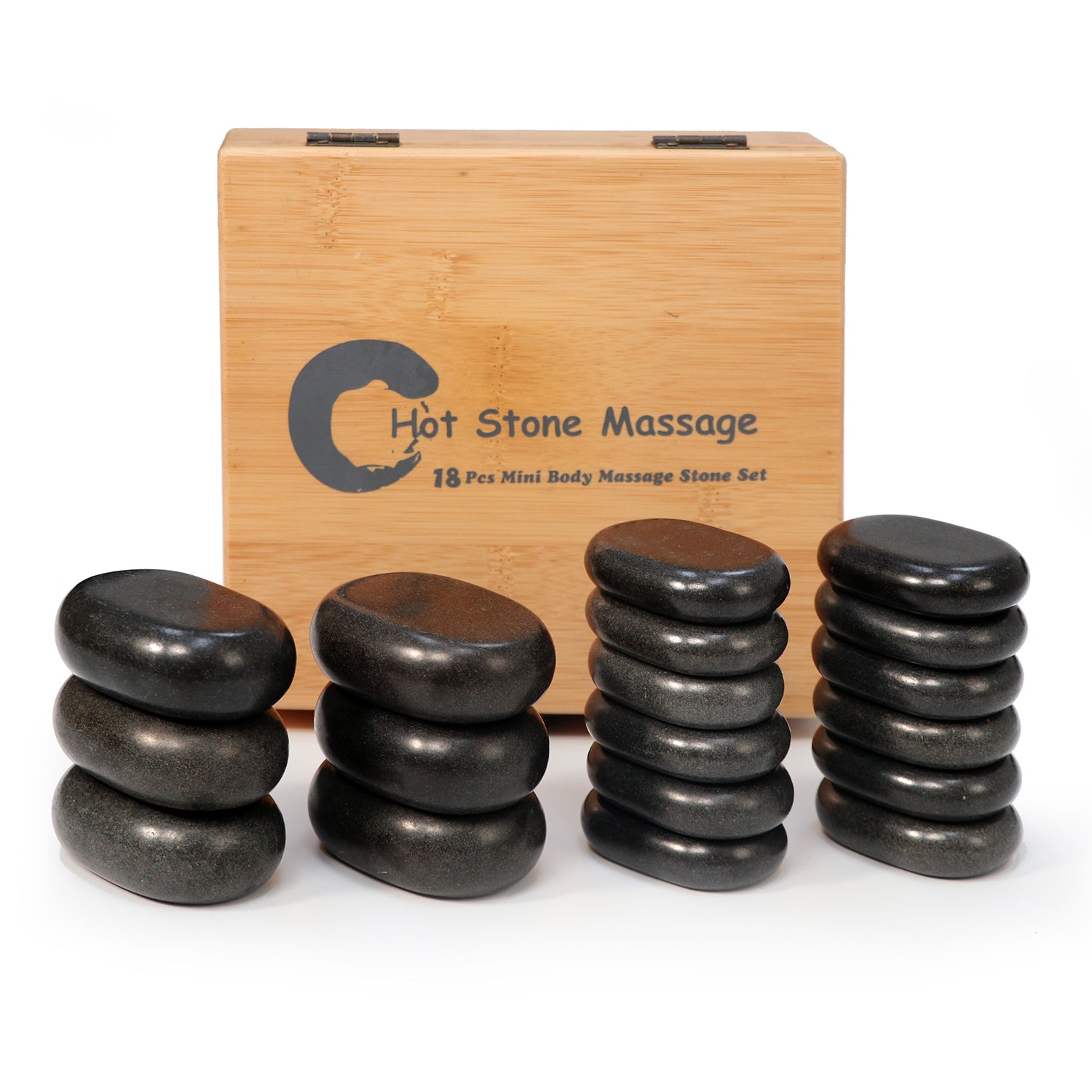 master-massage-hot-stone-set-18-steine-basalt-massagesteine-mit-bambuskiste image 2