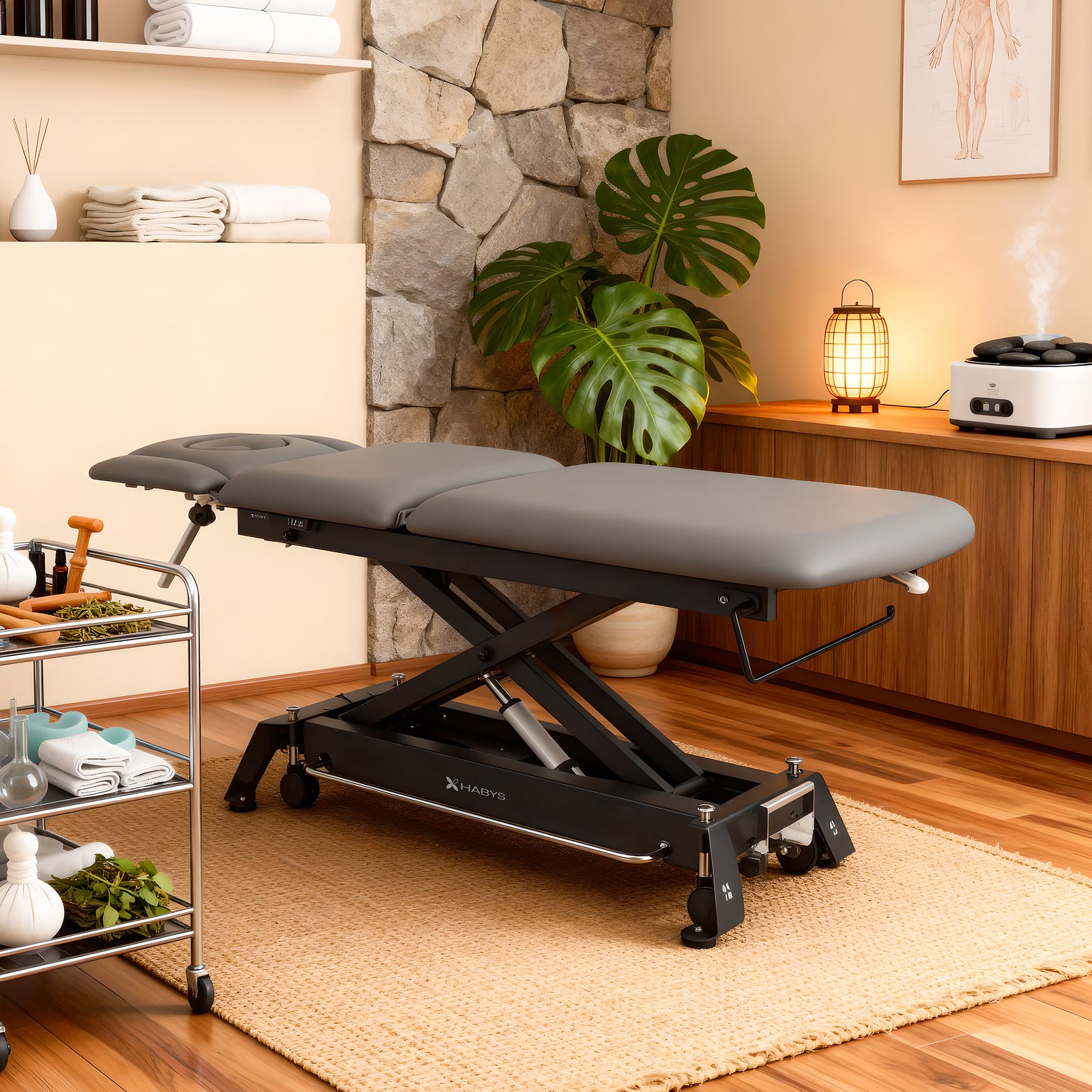 habys-evero-cross-x5-ergo-therapieliege-elektrisch-5-segmente-steuerrahmen-grau- image 2