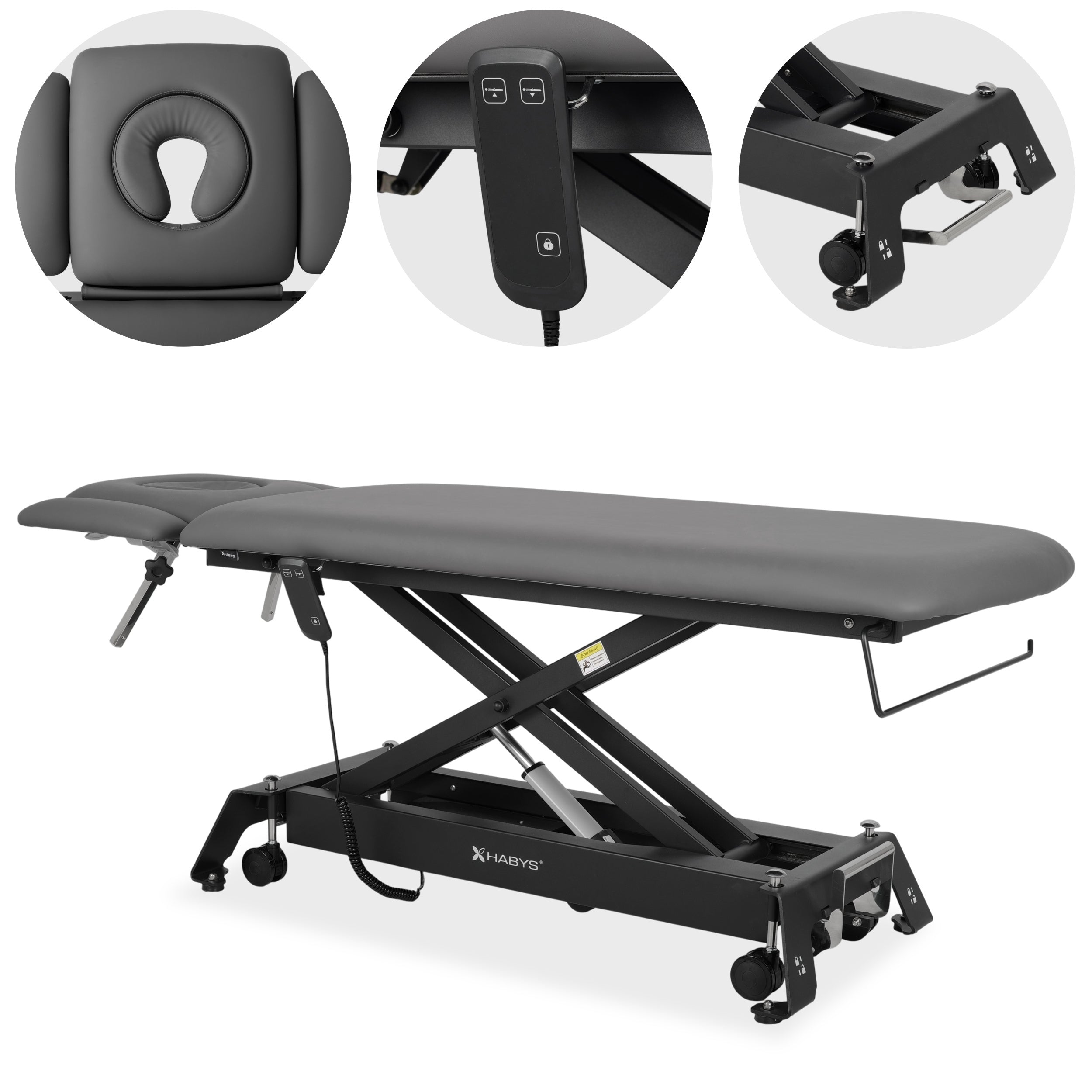 habys-therapieliege-elektrisch-evero-cross-x4-ergo-4-segmente-grau-schwarz image 1