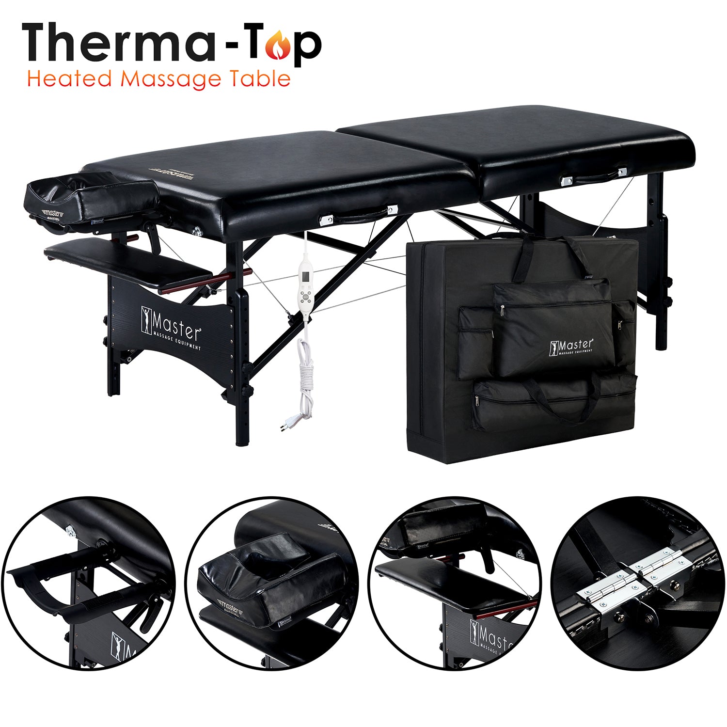 master-massage-galaxy-71cm-mobile-massageliege-mit-therma-top-memory-foam-schwar image 2