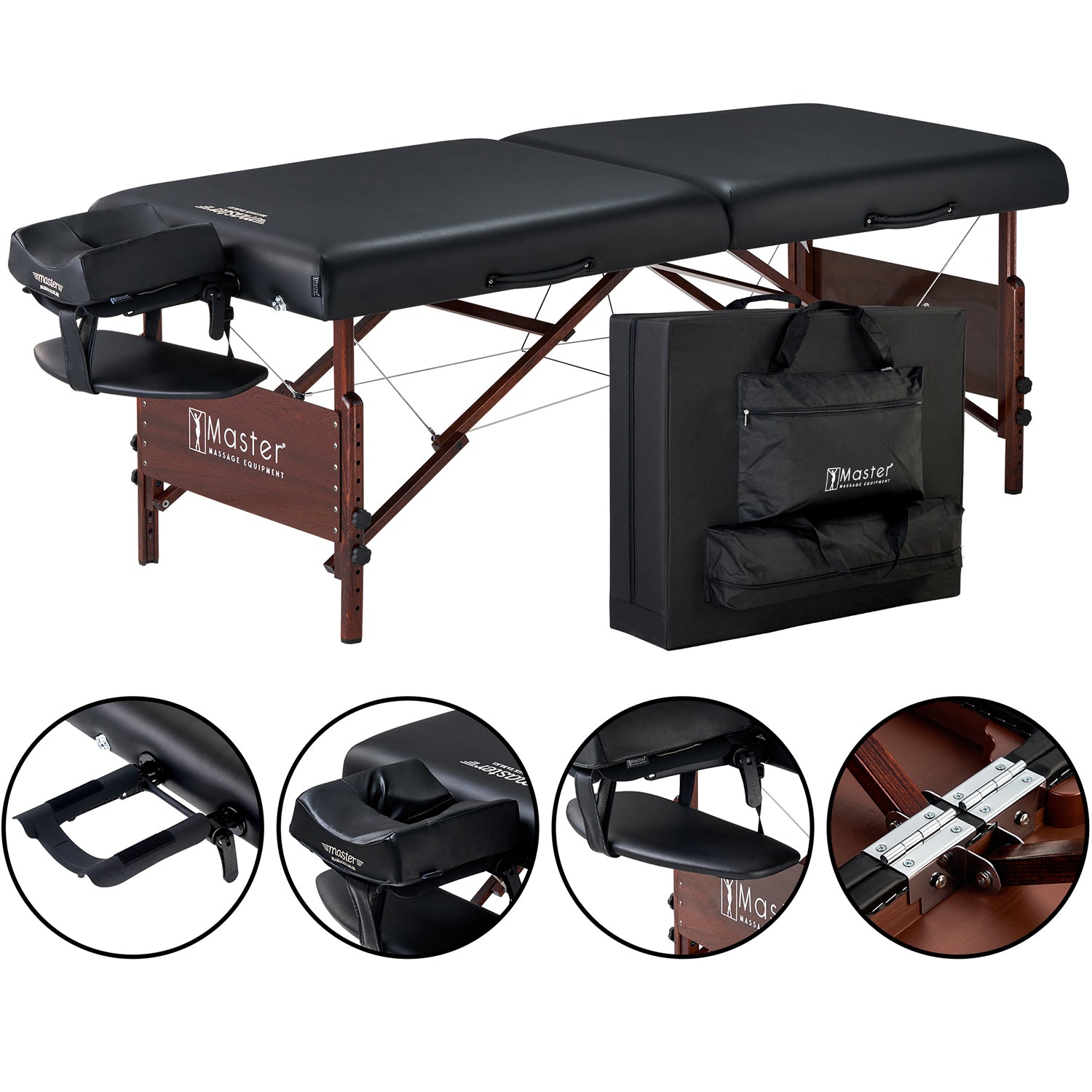 master-massage-76cm-del-ray-mobile-massageliege-klappbares-holzgestell-schwarz image 2
