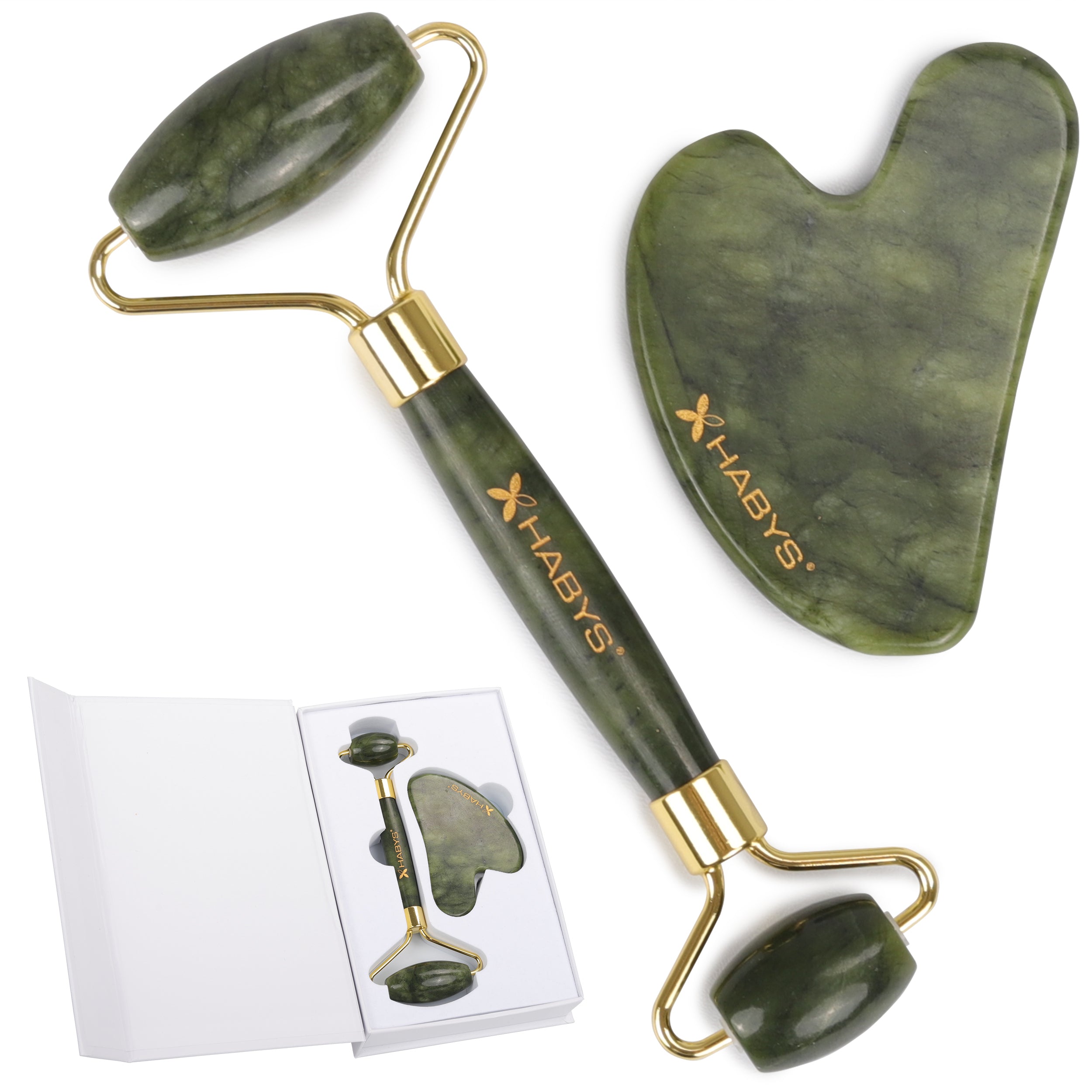 habys-gua-sha-massage-set-aus-jade-jade-roller-gua-sha-stein image 1