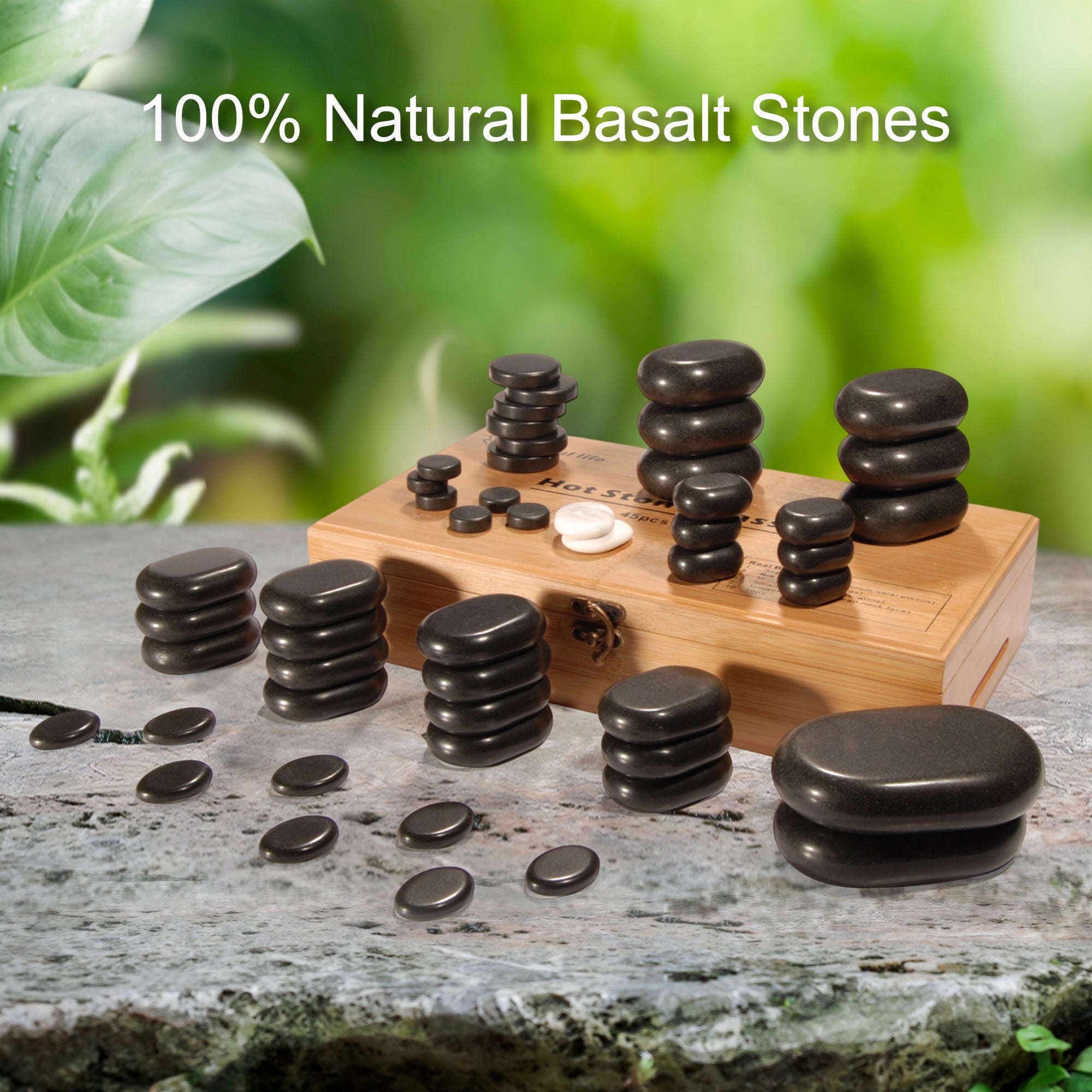 master-massage-hot-stone-luxus-set-50-tlg-basaltsteine-mit-bambuskiste image 5