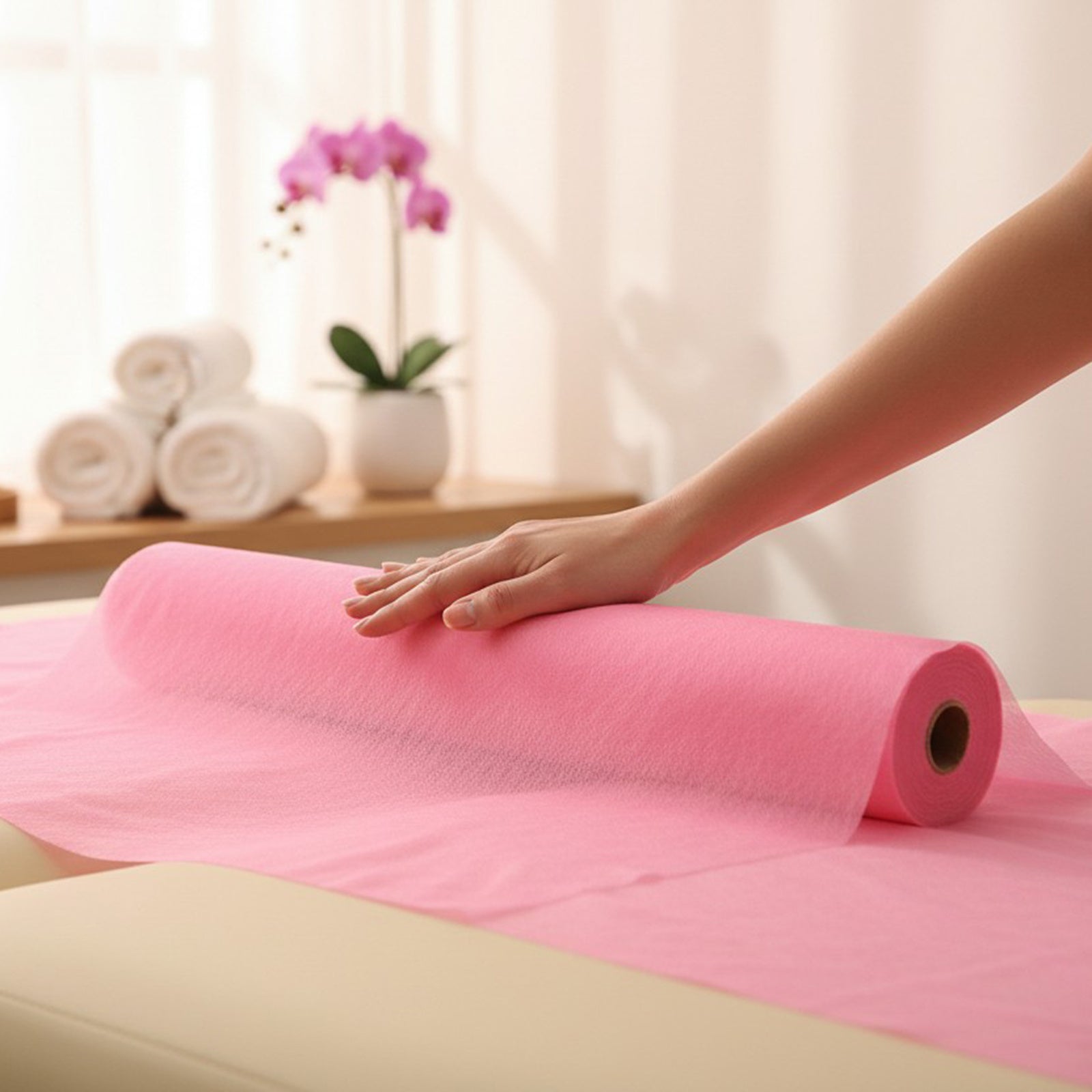 habys-vliesstoff-unterlage-auf-rolle-rosa-hygieneschutz-18-g-m image 2